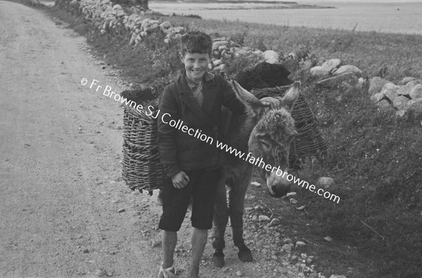 GAELTACHT INDUSTRIES  BOY WITH DONKEY CARRYING TURF